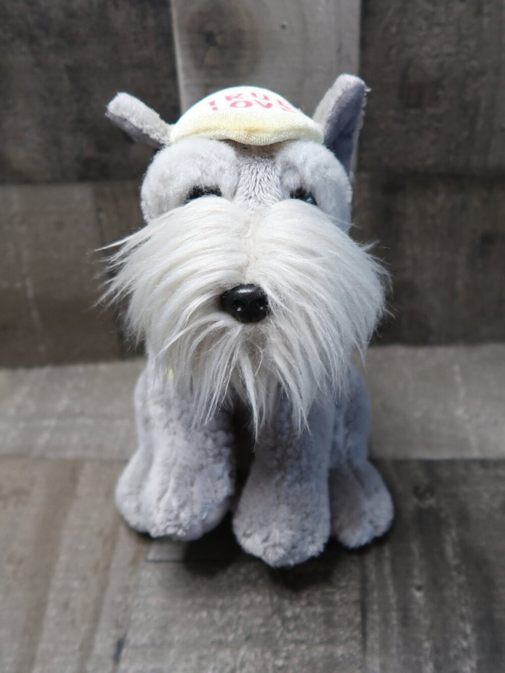 Russ Berrie Candie Pups Small Schnauzer Dog Plush Dog "True Love" Yellow Heart
